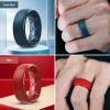 Egnaro Men’s Silicone Wedding Rings: 1/4/6/7 Multipack Rubber Wedding Bands with Inner Arc Ergonomic Breathable Design for Gym/Outdoor/Gift(SETB6-Red Dark Blue Dusk Blue Olive Green)