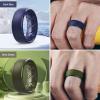 Egnaro Men’s Silicone Wedding Rings: 1/4/6/7 Multipack Rubber Wedding Bands with Inner Arc Ergonomic Breathable Design for Gym/Outdoor/Gift(SETB6-Red Dark Blue Dusk Blue Olive Green)