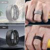 Egnaro Men’s Silicone Wedding Rings: 1/4/6/7 Multipack Rubber Wedding Bands with Inner Arc Ergonomic Breathable Design for Gym/Outdoor/Gift(SETC1-Black Black Gray Light Gray Dark Brown)