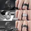 Egnaro Men’s Silicone Wedding Rings: 1/4/6/7 Multipack Rubber Wedding Bands with Inner Arc Ergonomic Breathable Design for Gym/Outdoor/Gift(SETC4-Black Gray Silver Dark Gray Dark Foliage Green Maroon Twilight Blue Black)