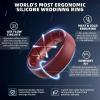 Egnaro Men’s Silicone Wedding Rings: 1/4/6/7 Multipack Rubber Wedding Bands with Inner Arc Ergonomic Breathable Design for Gym/Outdoor/Gift(SETC6-Black Light Gray Twilight Blue Maroon)