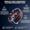 Egnaro Men’s Silicone Wedding Rings: 1/4/6/7 Multipack Rubber Wedding Bands with Inner Arc Ergonomic Breathable Design for Gym/Outdoor/Gift(SETD2-Silver Dark Gray Twilight Blue Black Purple Coffee Brown Black Gray Black)