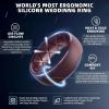 Egnaro Men’s Silicone Wedding Rings: 1/4/6/7 Multipack Rubber Wedding Bands with Inner Arc Ergonomic Breathable Design for Gym/Outdoor/Gift(SETD3-Caramel Warm Brown Dark Blue Black Gray)