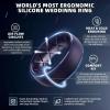 Egnaro Men’s Silicone Wedding Rings: 1/4/6/7 Multipack Rubber Wedding Bands with Inner Arc Ergonomic Breathable Design for Gym/Outdoor/Gift(SETD4-Dark Gray Twilight Blue Black Purple Black)