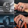 Egnaro Men’s Silicone Wedding Rings: 1/4/6/7 Multipack Rubber Wedding Bands with Inner Arc Ergonomic Breathable Design for Gym/Outdoor/Gift(SETD4-Dark Gray Twilight Blue Black Purple Black)