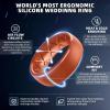 Egnaro Men’s Silicone Wedding Rings: 1/4/6/7 Multipack Rubber Wedding Bands with Inner Arc Ergonomic Breathable Design for Gym/Outdoor/Gift(SETD5-Black Black Gray Light Gray Dark Pumpkin)