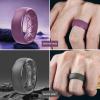 Egnaro Men’s Silicone Wedding Rings: 1/4/6/7 Multipack Rubber Wedding Bands with Inner Arc Ergonomic Breathable Design for Gym/Outdoor/Gift(SETD6-Black Black Gray Light Gray Orchid Haze)