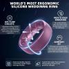 Egnaro Men’s Silicone Wedding Rings: 1/4/6/7 Multipack Rubber Wedding Bands with Inner Arc Ergonomic Breathable Design for Gym/Outdoor/Gift(SETD6-Black Black Gray Light Gray Orchid Haze)