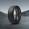 Egnaro Men’s Silicone Wedding Rings: 1/4/6/7 Multipack Rubber Wedding Bands with Inner Arc Ergonomic Breathable Design for Gym/Outdoor/Gift(SETO-Black)