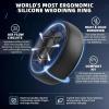 Egnaro Men’s Silicone Wedding Rings: 1/4/6/7 Multipack Rubber Wedding Bands with Inner Arc Ergonomic Breathable Design for Gym/Outdoor/Gift(SETO-Black)