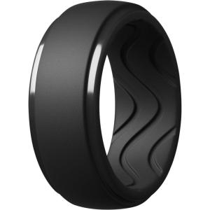 Egnaro Men’s Silicone Rings 10mm Wide 2.5mm Thick, Rubber Wedding Bands with Inner Arc Ergonomic Breathable Design, 1/4/5/7 Variety Multipack(SETA4-Black)