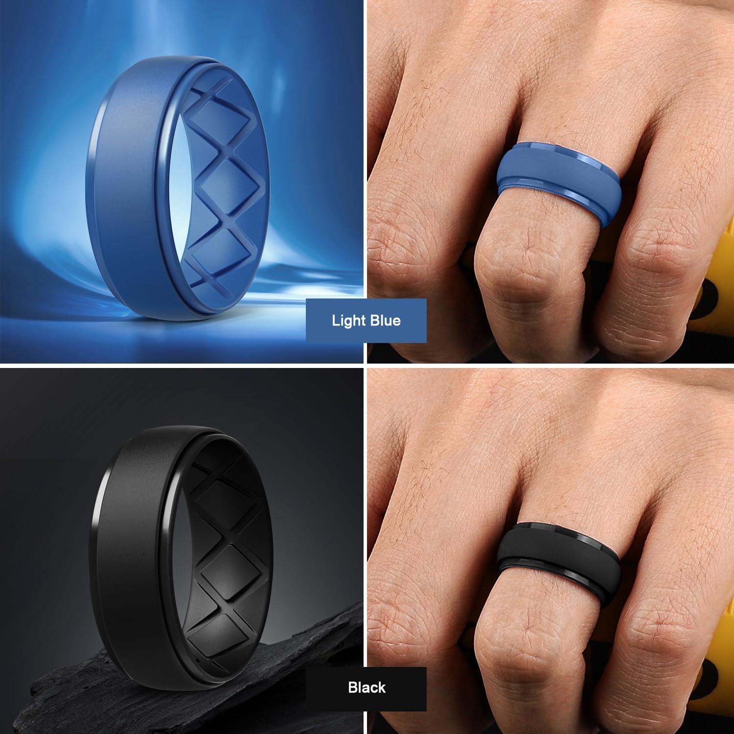 Egnaro Inner Arc Ergonomic Breathable Design, Silicone Rings Mens with ...