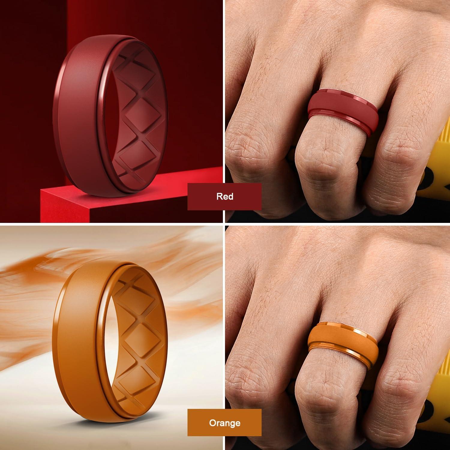 Egnaro Inner Arc Ergonomic Breathable Design, Silicone Rings Mens with ...