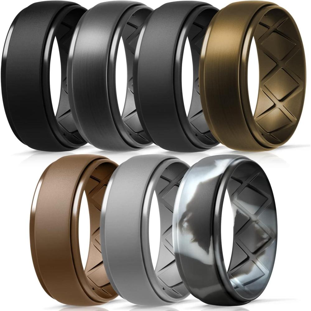 Egnaro Inner Arc Ergonomic Breathable Design, Silicone Rings Mens with ...