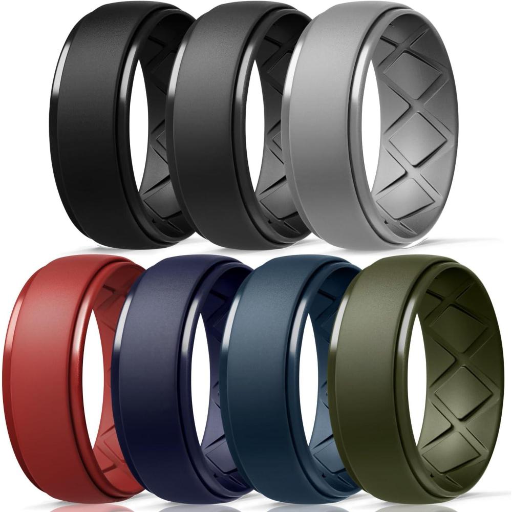 Egnaro Inner Arc Ergonomic Breathable Design, Silicone Rings Mens with ...