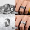 Egnaro Inner Arc Ergonomic Breathable Design, Silicone Rings Mens with Half Sizes, 1/4/5/6/7 Rubber Wedding Bands, 10mm Wide-2.5mm Thick(SETH3-Black Black Gray Light Grey Metallic Silver)