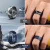Egnaro Inner Arc Ergonomic Breathable Design, Silicone Rings Mens with Half Sizes, 1/4/5/6/7 Rubber Wedding Bands, 10mm Wide-2.5mm Thick(SETH4-Black Black Gray Black Gray-Black Camo Black Gray- Blue Camo)