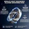 Egnaro Inner Arc Ergonomic Breathable Design, Silicone Rings Mens with Half Sizes, 1/4/5/6/7 Rubber Wedding Bands, 10mm Wide-2.5mm Thick(SETH4-Black Black Gray Black Gray-Black Camo Black Gray- Blue Camo)