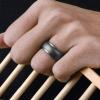 Egnaro Inner Arc Ergonomic Breathable Design, Silicone Rings Mens with Half Sizes, 1/4/5/6/7 Rubber Wedding Bands, 10mm Wide-2.5mm Thick(SETK-Metallic Black Gray)