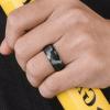 Egnaro Inner Arc Ergonomic Breathable Design, Silicone Rings Mens with Half Sizes, 1/4/5/6/7 Rubber Wedding Bands, 10mm Wide-2.5mm Thick(SETL-Black Gray-Gray Camo)