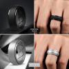 Egnaro Inner Arc Ergonomic Breathable Design, Silicone Rings Mens with Half Sizes, 1/4/5/6/7 Rubber Wedding Bands, 10mm Wide-2.5mm Thick(SETN-Metal Blue  Metal Gun  Metal Silver  Black)
