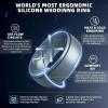 Egnaro Inner Arc Ergonomic Breathable Design, Silicone Rings Mens with Half Sizes, 1/4/5/6/7 Rubber Wedding Bands, 10mm Wide-2.5mm Thick(SETN-Metal Blue  Metal Gun  Metal Silver  Black)