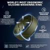 Egnaro Inner Arc Ergonomic Breathable Design, Silicone Rings Mens with Half Sizes, 1/4/5/6/7 Rubber Wedding Bands, 10mm Wide-2.5mm Thick(SETP-Red  Dark Blue  Deep Blue  Olive Green)