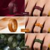 Egnaro Inner Arc Ergonomic Breathable Design, Silicone Rings Mens with Half Sizes, 1/4/5/6/7 Rubber Wedding Bands, 10mm Wide-2.5mm Thick(SETQ-Metal Gold  Chestnut  Black Gray Camoue  Black  White  Olive Green  Orange)