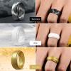 Egnaro Inner Arc Ergonomic Breathable Design, Silicone Rings Mens with Half Sizes, 1/4/5/6/7 Rubber Wedding Bands, 10mm Wide-2.5mm Thick(SETQ-Metal Gold  Chestnut  Black Gray Camoue  Black  White  Olive Green  Orange)
