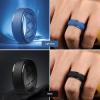Egnaro Inner Arc Ergonomic Breathable Design, Silicone Rings Mens with Half Sizes, 1/4/5/6/7 Rubber Wedding Bands, 10mm Wide-2.5mm Thick(SETR-Black  Red  Orange  Light Blue)