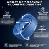 Egnaro Inner Arc Ergonomic Breathable Design, Silicone Rings Mens with Half Sizes, 1/4/5/6/7 Rubber Wedding Bands, 10mm Wide-2.5mm Thick(SETR-Black  Red  Orange  Light Blue)
