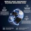 Egnaro Inner Arc Ergonomic Breathable Design, Silicone Rings Mens with Half Sizes, 1/4/5/6/7 Rubber Wedding Bands, 10mm Wide-2.5mm Thick(SETS-Navy Camo)