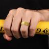 Egnaro Inner Arc Ergonomic Breathable Design, Silicone Rings Mens with Half Sizes, 1/4/5/6/7 Rubber Wedding Bands, 10mm Wide-2.5mm Thick(SETT-Metal Gold)