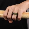 Egnaro Inner Arc Ergonomic Breathable Design, Silicone Rings Mens with Half Sizes, 1/4/5/6/7 Rubber Wedding Bands, 10mm Wide-2.5mm Thick(SETV-Green Camo)