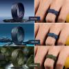 Egnaro Inner Arc Ergonomic Breathable Design, Silicone Rings Mens with Half Sizes, 1/4/5/6/7 Rubber Wedding Bands, 10mm Wide-2.5mm Thick(Seto-black  Black Grey  Light Grey  Red  Dark Blue  Dark Blue  Olive Green)