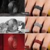 Egnaro Inner Arc Ergonomic Breathable Design, Silicone Rings Mens with Half Sizes, 1/4/5/6/7 Rubber Wedding Bands, 10mm Wide-2.5mm Thick(Seto-black  Black Grey  Light Grey  Red  Dark Blue  Dark Blue  Olive Green)