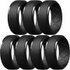 Egnaro Men’s Silicone Rings 10mm Wide 2.5mm Thick Rubber Wedding Bands, Multipack 1/4/7 Breathable Comfort Fit For Workout(SETA2-Black x7)