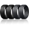 Egnaro Men’s Silicone Rings 10mm Wide 2.5mm Thick Rubber Wedding Bands, Multipack 1/4/7 Breathable Comfort Fit For Workout(SETA8-Black  Black  Black Gray  Black Gray)