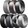 Egnaro Men’s Silicone Rings 10mm Wide 2.5mm Thick Rubber Wedding Bands, Multipack 1/4/7 Breathable Comfort Fit For Workout(SETB2-Light Gray  Metallic Gun  Dark Silver  Black  Dark Gray  Black Gray Camo  Silver)