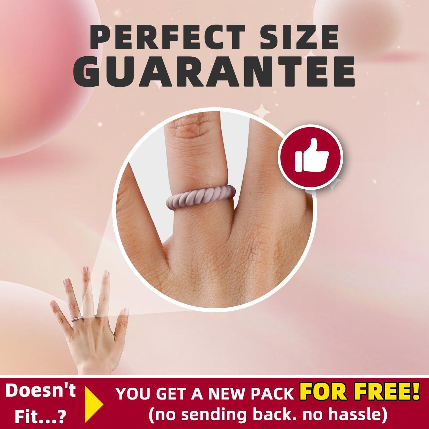 imageEgnaro Silicone Wedding Ring for WomenThin and Stackble Braided Rubber Wedding BandsNoToxicSkin SafeSETNBlack Marble Maroon Rose Gold