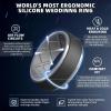 Egnaro Silicone Rings For Men, Rubber Wedding Bands For Him, 10.5mm Wide 2.8mm Thick, Breathable Design Step Edge(SETA11-Black/Light Gray  Blue Gray/Black  Dark Gray/Black  Black Gray/Light Gray)