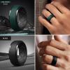 Egnaro Silicone Rings For Men, Rubber Wedding Bands For Him, 10.5mm Wide 2.8mm Thick, Breathable Design Step Edge(SETA12-Black Camo/Black  Black/Light Gray  Pine Green/Black  Black)