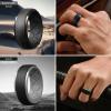 Egnaro Silicone Rings For Men, Rubber Wedding Bands For Him, 10.5mm Wide 2.8mm Thick, Breathable Design Step Edge(SETA12-Black Camo/Black  Black/Light Gray  Pine Green/Black  Black)