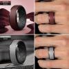 Egnaro Silicone Rings For Men, Rubber Wedding Bands For Him, 10.5mm Wide 2.8mm Thick, Breathable Design Step Edge(SETA1-Black/Black Gray  Dark Purple/Black  Maroon/Black  Light Gray/Black)