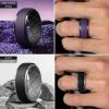 Egnaro Silicone Rings For Men, Rubber Wedding Bands For Him, 10.5mm Wide 2.8mm Thick, Breathable Design Step Edge(SETA1-Black/Black Gray  Dark Purple/Black  Maroon/Black  Light Gray/Black)