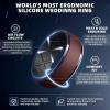 Egnaro Silicone Rings For Men, Rubber Wedding Bands For Him, 10.5mm Wide 2.8mm Thick, Breathable Design Step Edge(SETA1-Black/Black Gray  Dark Purple/Black  Maroon/Black  Light Gray/Black)
