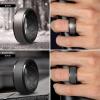 Egnaro Silicone Rings For Men, Rubber Wedding Bands For Him, 10.5mm Wide 2.8mm Thick, Breathable Design Step Edge(SETA2-Silver/Black  Metallic Gun/Black  Black Gray/Black  Black)