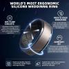 Egnaro Silicone Rings For Men, Rubber Wedding Bands For Him, 10.5mm Wide 2.8mm Thick, Breathable Design Step Edge(SETA2-Silver/Black  Metallic Gun/Black  Black Gray/Black  Black)
