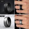 Egnaro Silicone Rings For Men, Rubber Wedding Bands For Him, 10.5mm Wide 2.8mm Thick, Breathable Design Step Edge(SETA2-Silver/Black  Metallic Gun/Black  Black Gray/Black  Black)