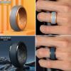 Egnaro Silicone Rings For Men, Rubber Wedding Bands For Him, 10.5mm Wide 2.8mm Thick, Breathable Design Step Edge(SETA4-White Gray/Orange  Twilight Blue/Black  Olive Green/Black  Black/Black Gray)